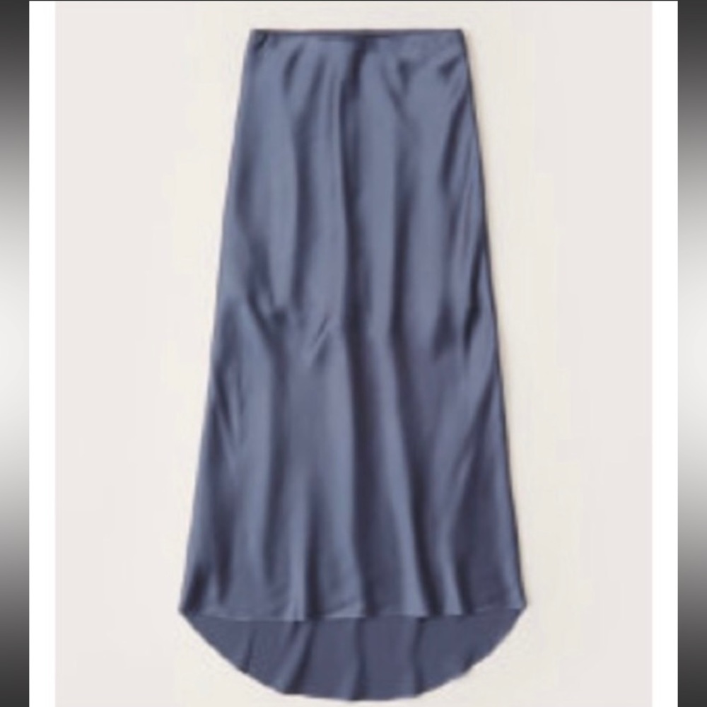 High low satin maxi skirt- blue